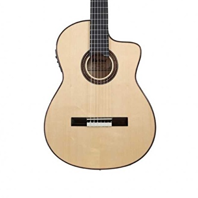 Martinez Almeria Luthier Maple Cutaway Elektro Klasik Gitar